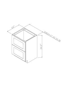 Midnight Black Shaker 34.5" Drawer Base For Kitchen Midnight Black Shaker 34.5" Drawer Base For Kitchen