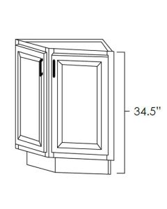 White Shaker 24" Base End Angle Cabinet For Kitchen