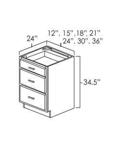 Aspen White - 12" - Drawer Base Cabinet