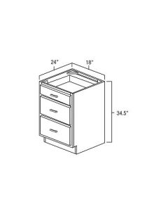 Hickory Shaker 18" Drawer Base Cabinet For Kitchen Hickory Shaker 18" Drawer Base Cabinet For Kitchen