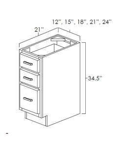 Winchester Grey 12x21" Vanity Drawer Base Cabinets For Kitchen Winchester Grey 12x21" Vanity Drawer Base Cabinets For Kitchen