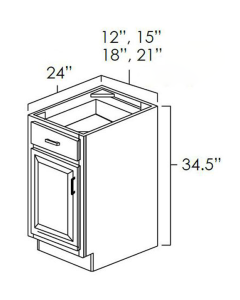 Winchester Grey 21" Single Door Base Cabinet For Kitchen Winchester Grey 21" Single Door Base Cabinet For Kitchen
