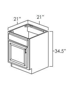 Aspen White 21x21" Vanity Sink Base Cabinets For Kitchen