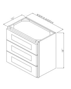 Fresh Sage - 24" Wall 3 Drawer Cabinet Fresh Sage - 24" Wall 3 Drawer Cabinet